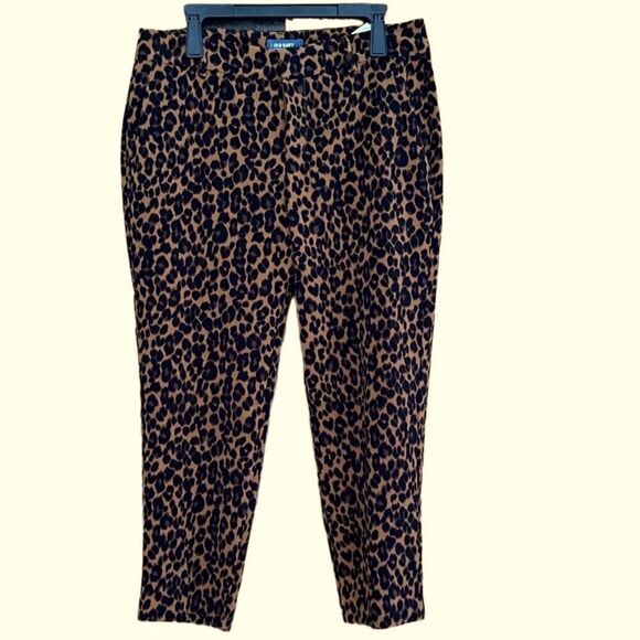 Old Navy Harper mid rise polyester animal print pants size 10R - Picture 2 of 6